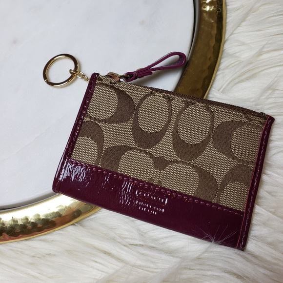 Coach Accessories - Coach Purple Logo Mini Skinny Card ID Wallet